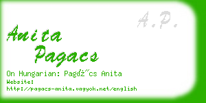 anita pagacs business card